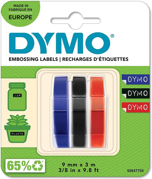 Immagine prodotto Dymo Nastro per goffratura 3D (0.90 cm, Rosso, Blu, Nero)