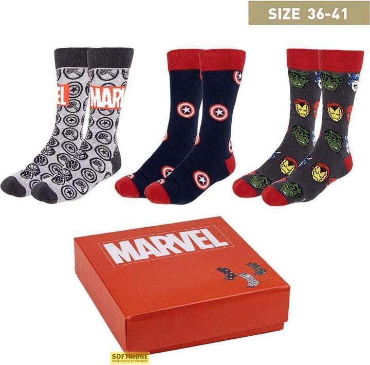 Cerda MARVEL - Avengers - Confezione da 3 paia di scarpe da ginnastica (misura 35-41) (confezione da 3, 35 - 41)