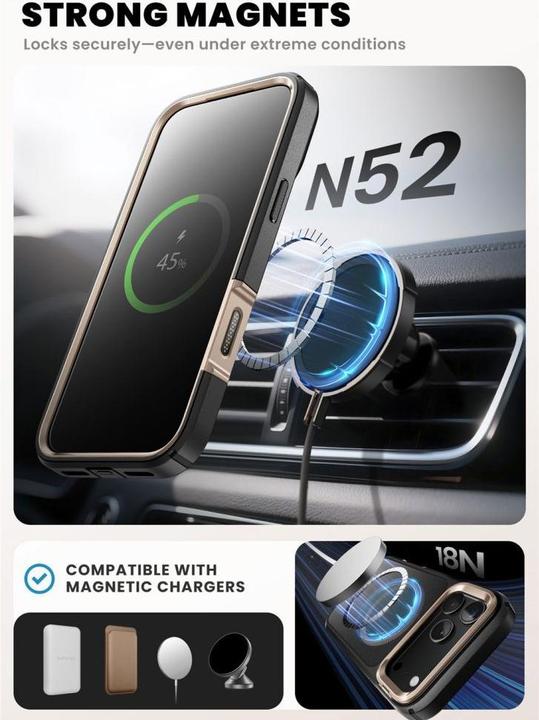 Image du produit Supcase IBLSN Ares Flip Mag MagSafe Hülle für iPhone 17 Pro - Gold (Apple iPhone 17 Pro)