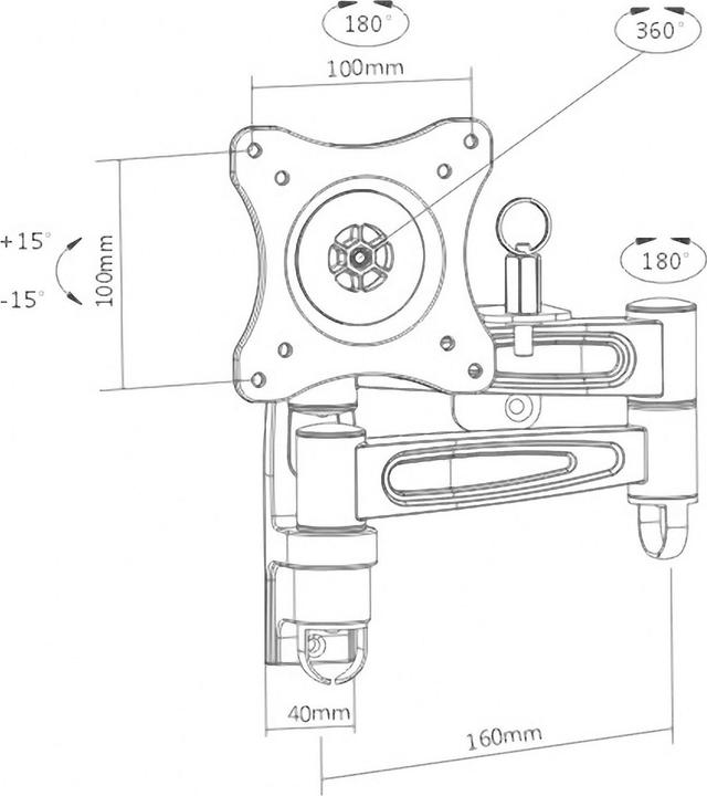 Image du produit SpeaKa Professional SP-4930876 (Mur, 15 kg, 12.99" - 27.01")