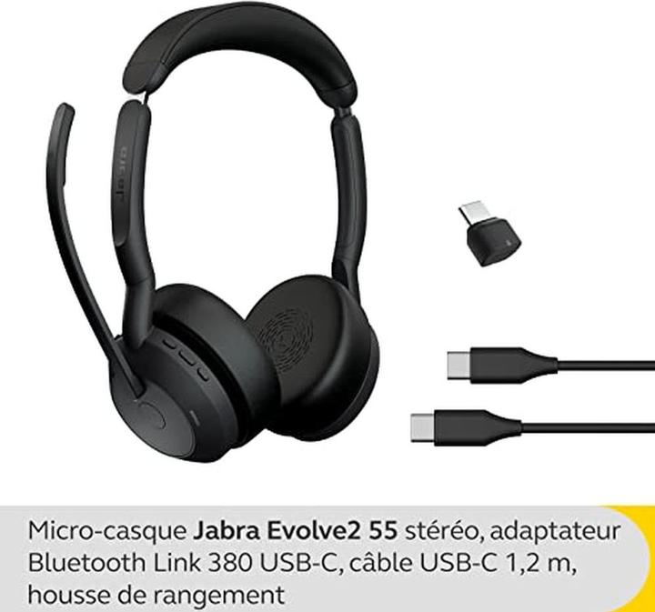 Actual product image Jabra Evolve2 55 UC Stereo USBC (Wireless, USB-C)