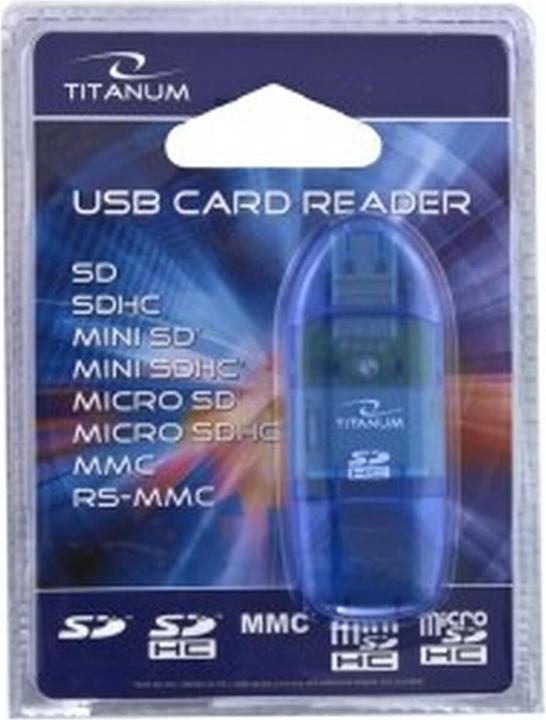 Produktbild Titanum TA101B - MMC,MS Duo,MS PRO Duo,RS-MMC,SD,SDHC,xD - Blau - 480 Mbit/s - USB 2.0 - (USB 2.0)