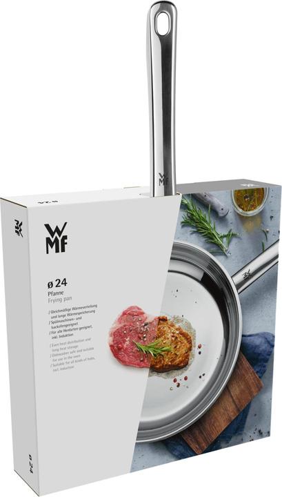 Produktbild WMF Edelstahlpfanne Bratpfanne 24cm Pfanne Gourmet Plus Induktion unbeschichtet (24 cm, Bratpfanne, Edelstahl)