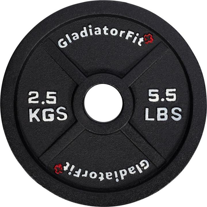 Productafbeelding Gladiatorfit Olympia gietijzeren halterschijf (1 x 1 kg)