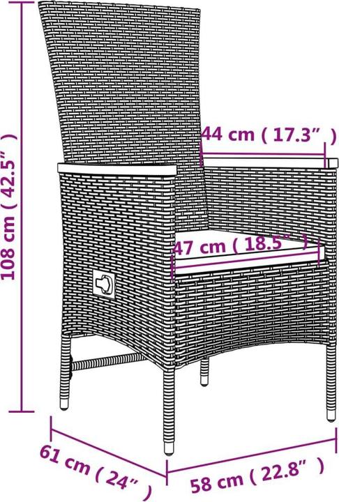 Produktbild vidaXL Garten Essgruppe (190 x 90 x 75 cm)