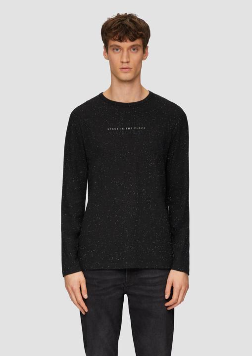 Produktbild S.Oliver T-Shirt Meliertes Longsleeve aus Jersey mit Logo-Print (3XL)