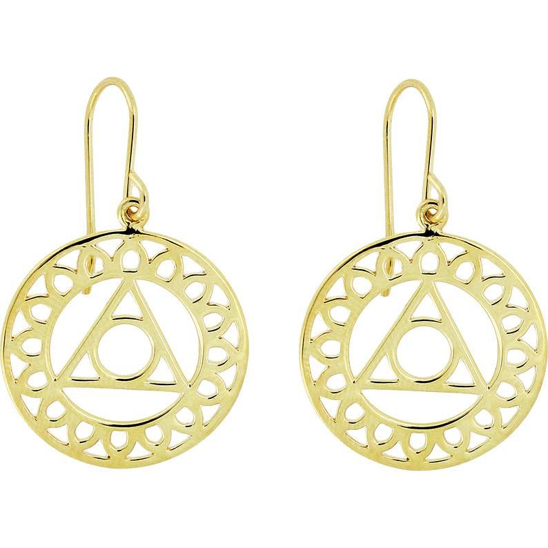 Viva Diva, Ohrringe, Hals-Chakra Ohrhänger vergoldet, (925 Sterling Silber)