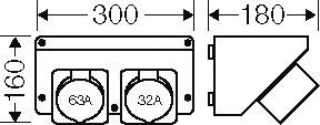 Actual product image Hensel HEN MiCB14 Connection Box CEE 32A and CEE 63A 5p 6h
