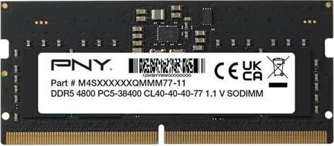 Actual product image PNY Speicher 16GB DDR5 4800 SO-DIMM MN16GSD54800-SB (1 x 16GB, 4800 MHz, DDR5 RAM, SO-DIMM)