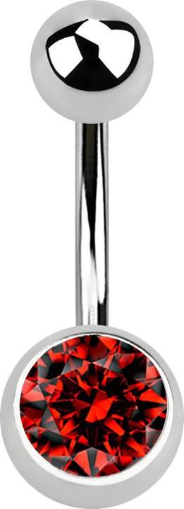 Immagine prodotto Star Piercing Banana argento con sfera e cristallo rosso (senza ottone, Acciaio chirurgico 316L)
