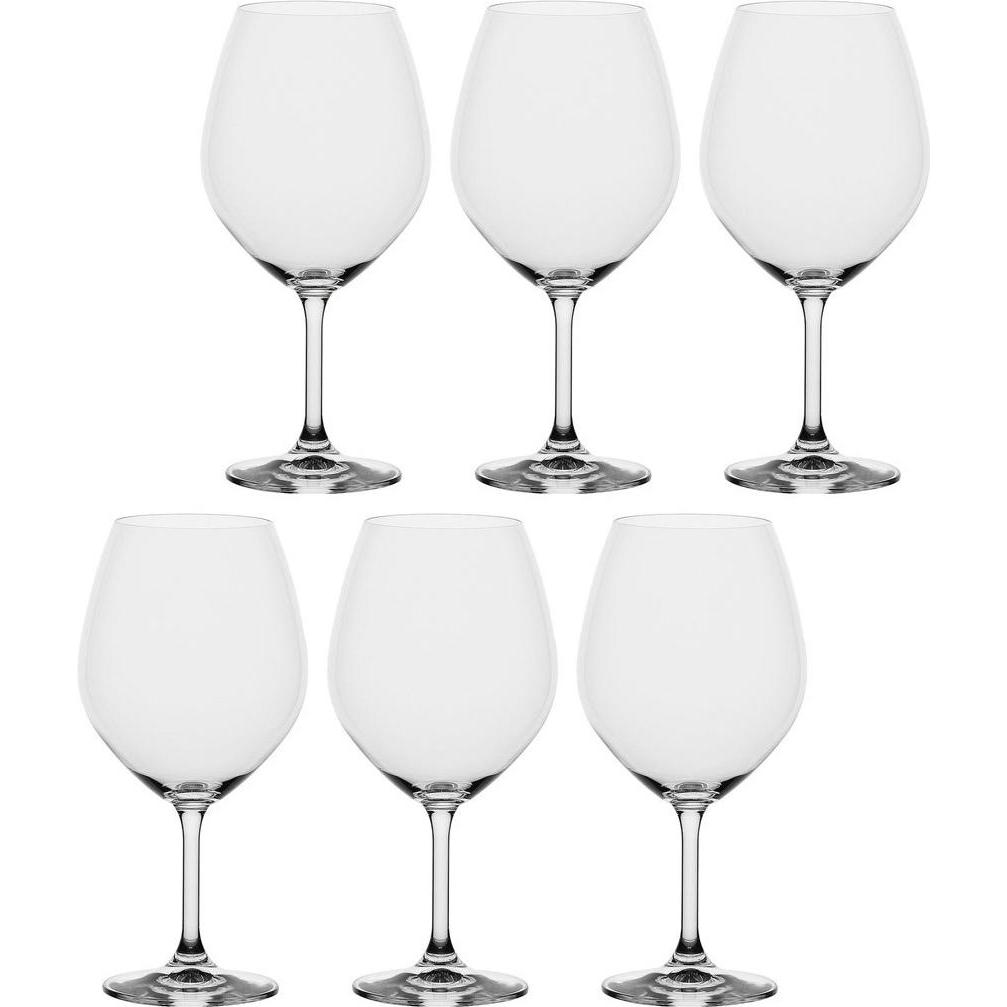 La Porcellana Bianca Set mit 6 Novello Burgunder-Weingläsern - Transparent 710 ml, Weingläser, Rot