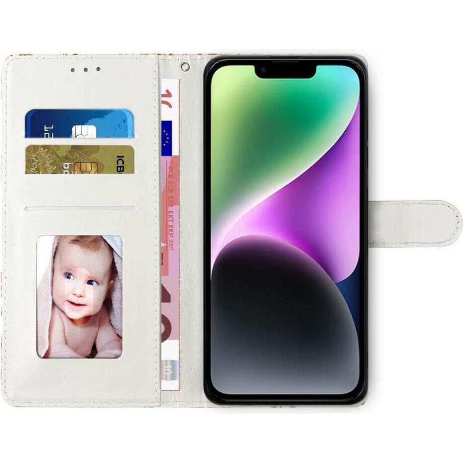 Thumbnail - Cover-Discount iPhone 15 Plus - Hülle Schmetterling blau mit Band (Apple iPhone 15 Plus), Smartphone Hülle, Blau