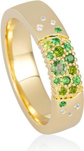 Image du produit Breuning BAGUE - E.TURMALINE VERT/Brill. 0,031 Ct. H/si (49, Or 585/14 K)