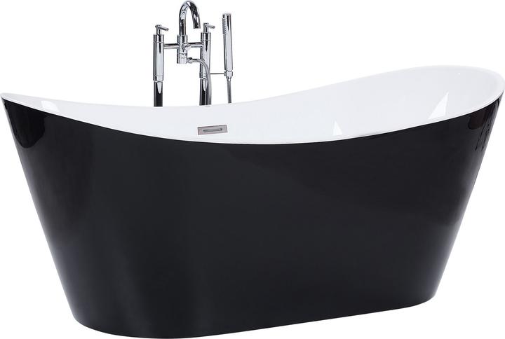 Actual product image Beliani Bathtub freestanding black oval 150 x 75 cm ANTIGUA (180 l, 150 cm, 75 cm)