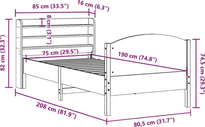 Image du produit vidaXL Bettgestell (135 x 190 cm)