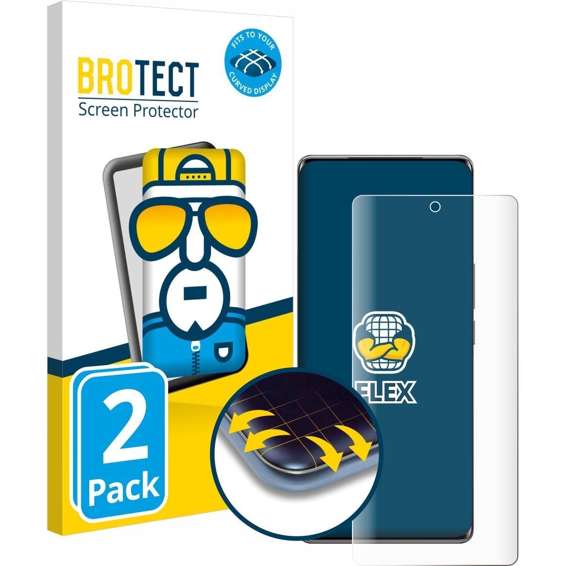 BROTECT Fullscreen Schutzfolie Displayschutz Folie Klar Transparent (2 Stück, Vivo T2 Pro), Smartphone Schutzfolie, Tran...