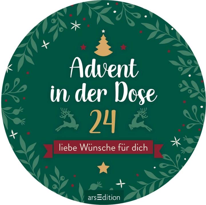 Actual product image Advent in a tin. 24 dear wishes for you