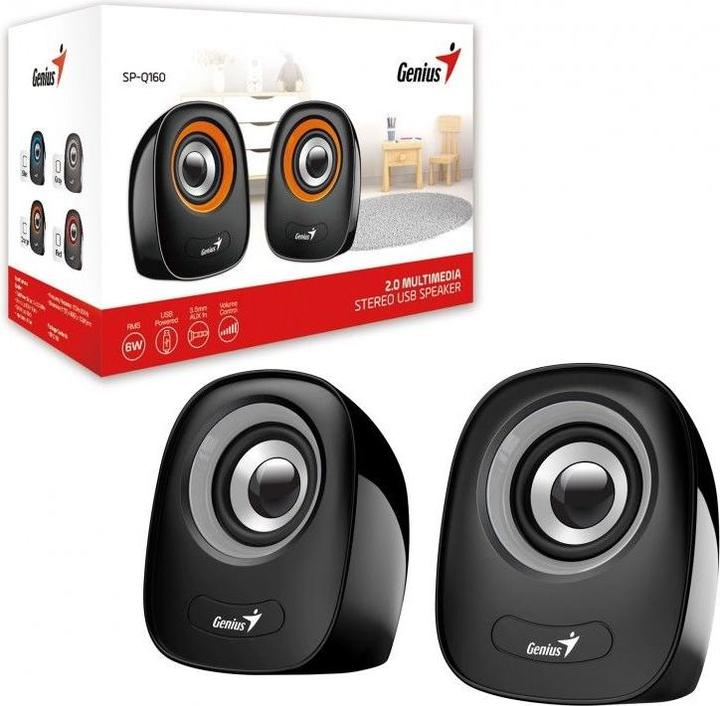 Actual product image Genius Portable Speaker KYE 31730027400 Speakers SP-Q160 USB Equalizer Gray