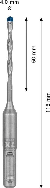 Actual product image Bosch Professional Zubehör EXPERT SDS plus-7X hammer drill bits, 4 x 50 x 115 mm, 10 pcs. (4 mm)