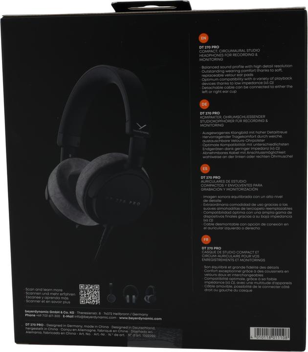 Produktbild Beyerdynamic DT 270 Pro (NC, Kabelgebunden)