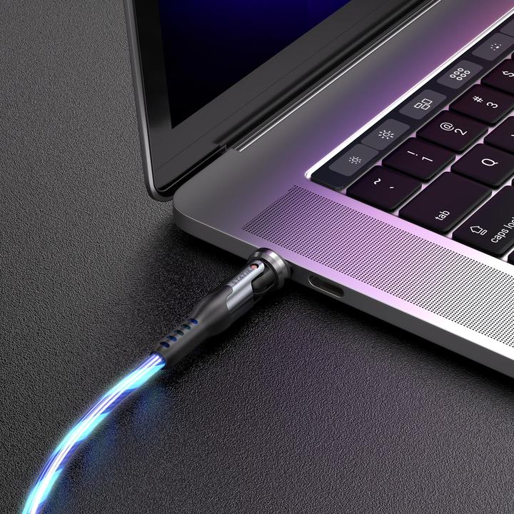 Produktbild Statik 360° drehbares & glowing USB-C-C Kabel 1.8m (2 m, USB 2.0, 60 W)