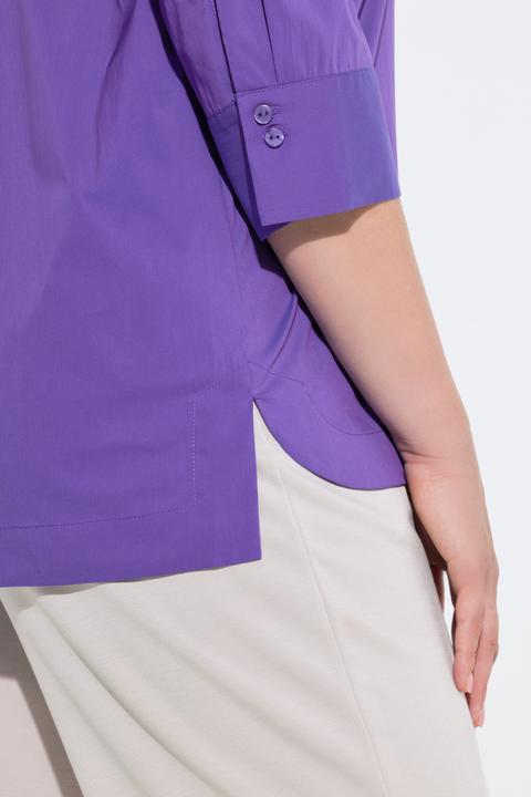 Actual product image Ulla Popken Goblet Collar 3/4 Sleeve Blouse (54)