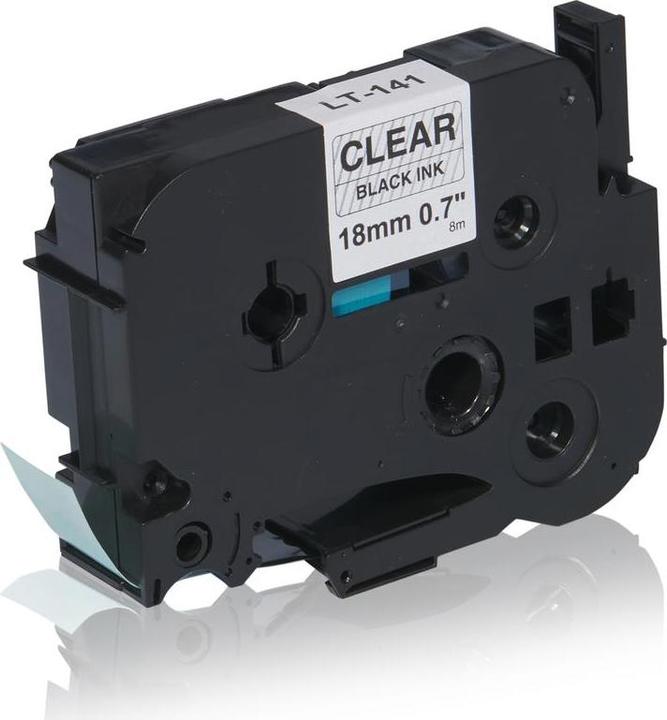 Brother TZE141 P-Touch Farbband schwarz auf Transparent Laminat 18mm x 8m Kompatibel, passend für (1.80 cm, Schwarz)
