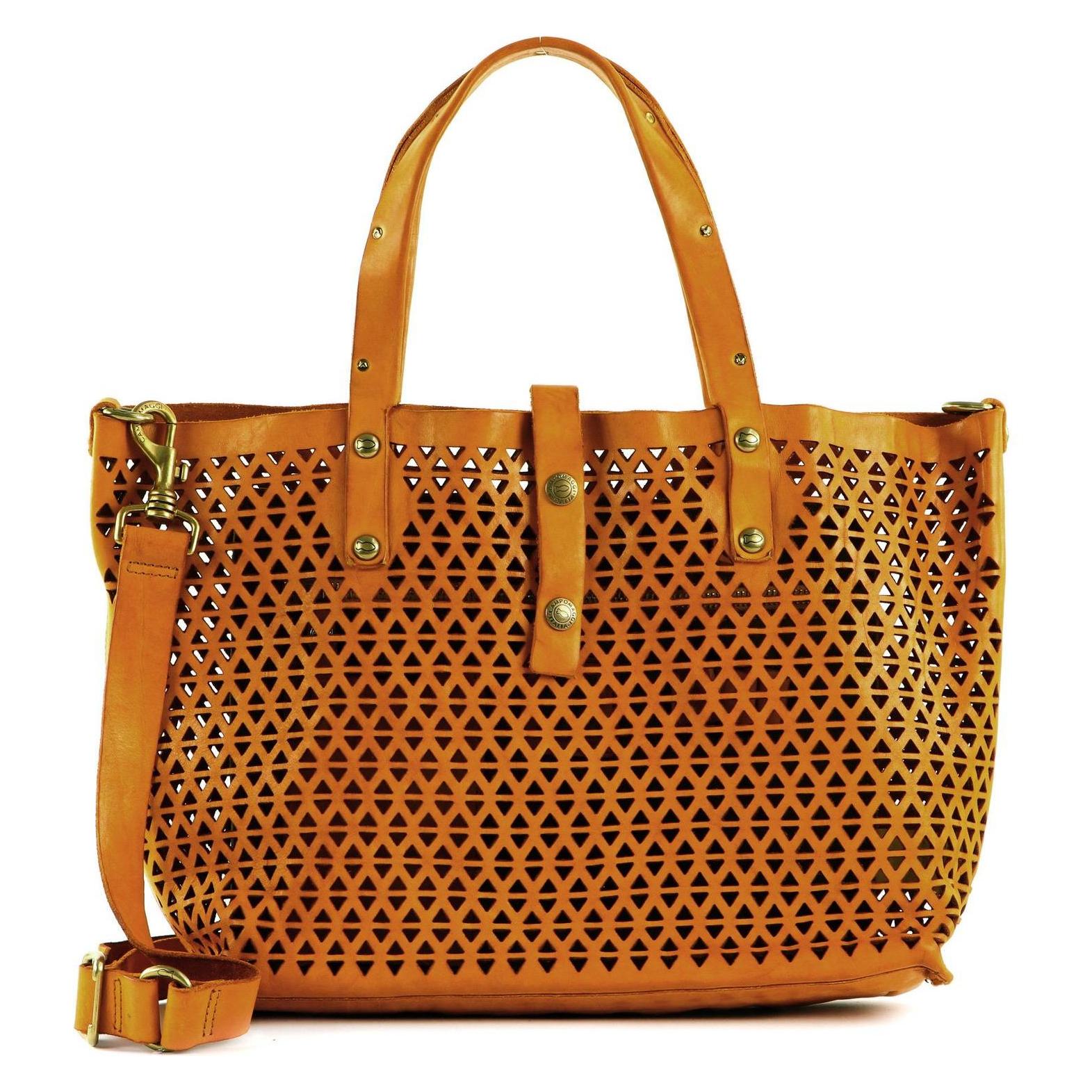 Campomaggi, Damen, Tasche, Shopping Bag, Gelb