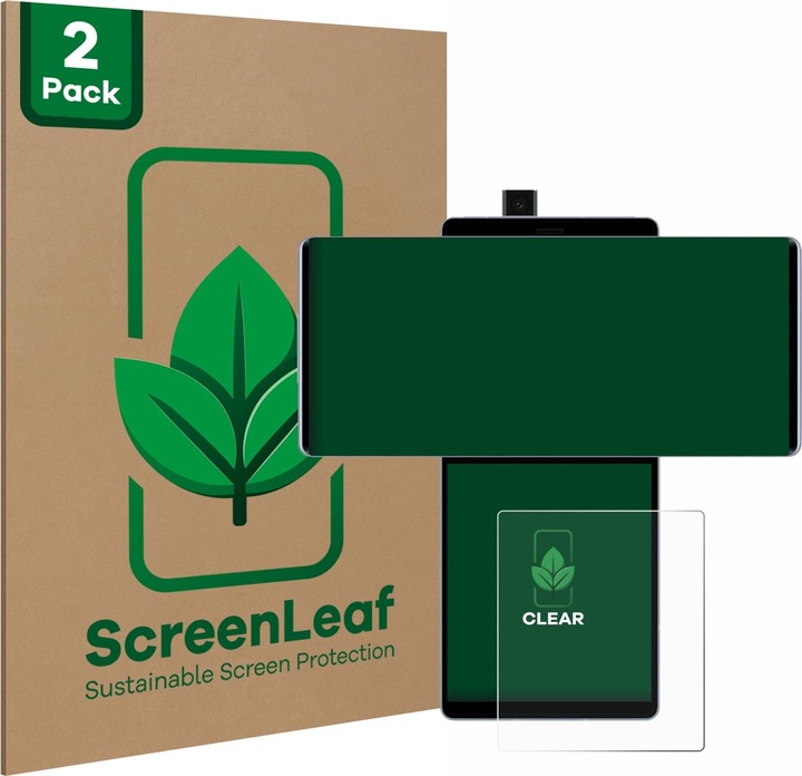 Actual product image ScreenLeaf Protective film sustainable screen protector screen protector film clear transparent (2 Piece, LG Wing)