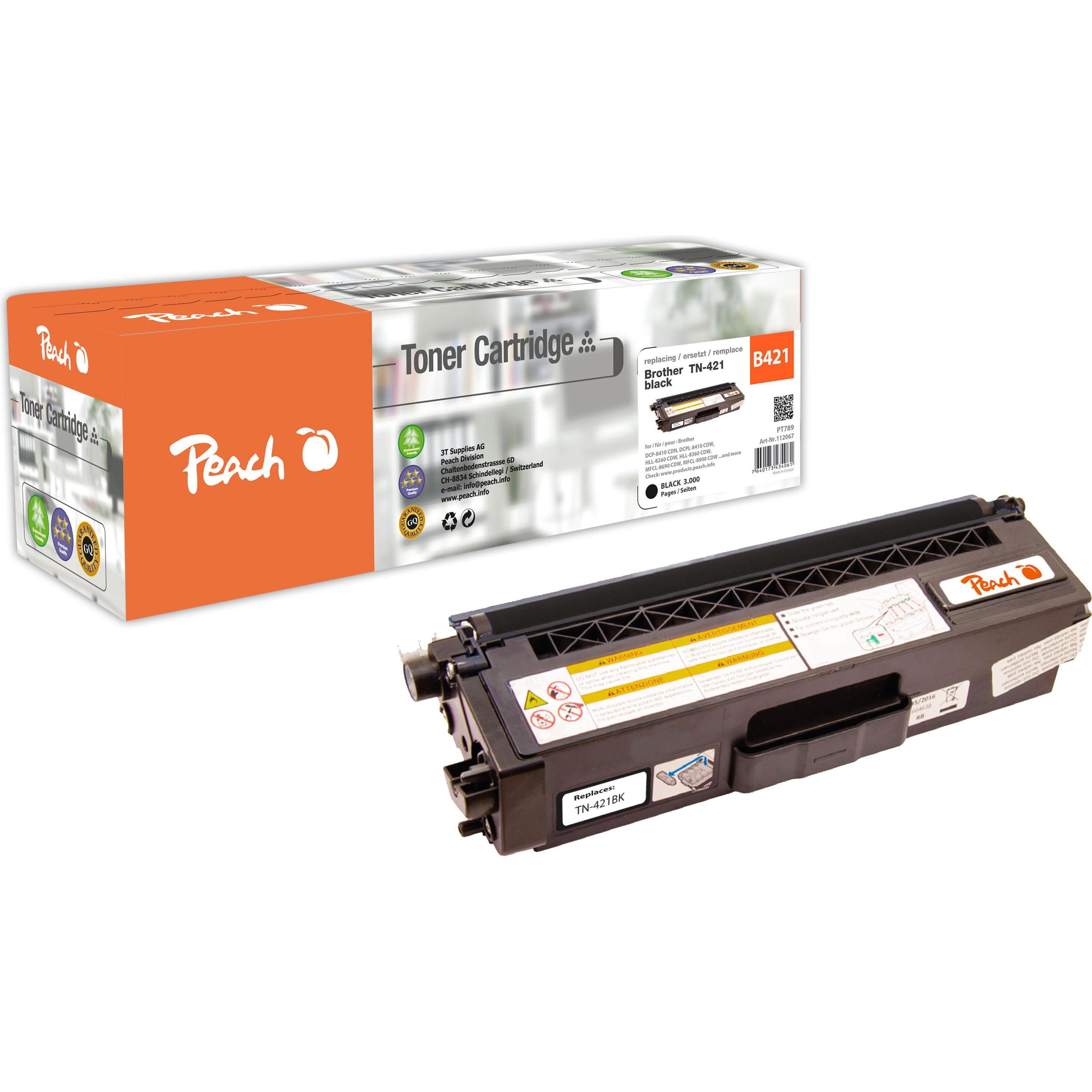 Peach, Toner, Toner kompatibel zu TN-421BK (BK)