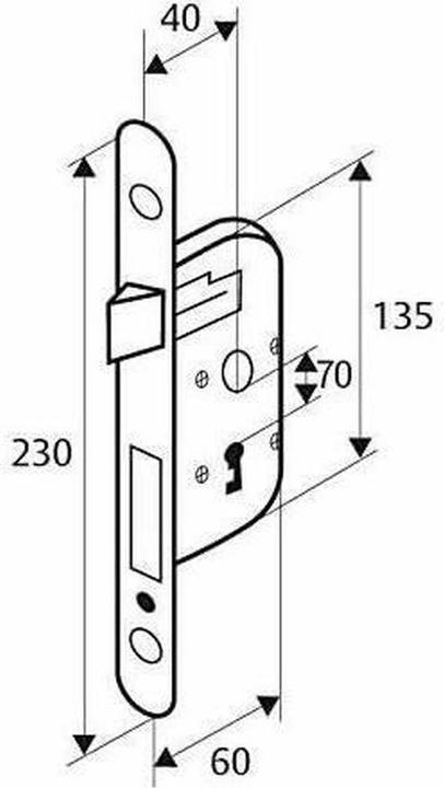 Produktbild Yale Einsteckschloss 6,2 x 2 x 23 cm (Einsteckschloss)