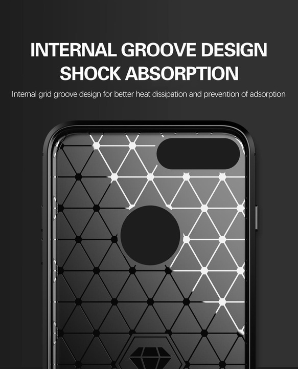 Immagine prodotto Cadorabo TPU Ultra sottile in acciaio inossidabile al carbonio Combi Cover (Apple iPhone 7 Plus, Apple iPhone 7s Plus)
