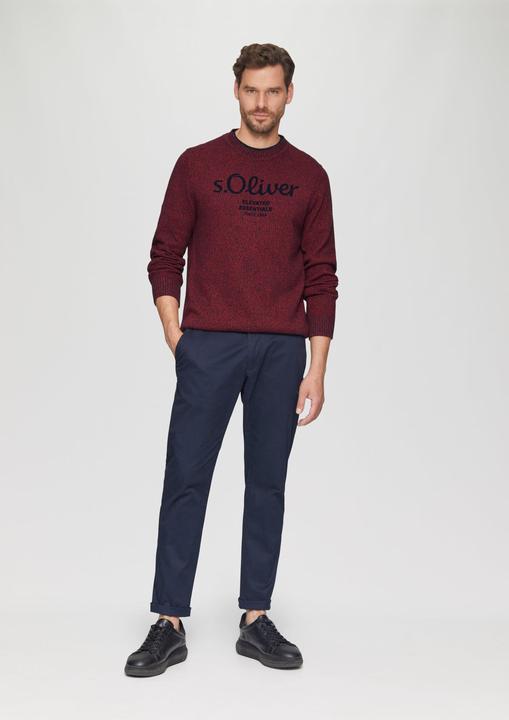 Produktbild S.Oliver Strickpullover Strickpullover mit Logo in Melange-Optik (S)