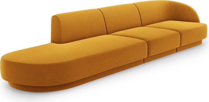Actual product image Micadoni Left Velvet Sofa, "Miley", 4 Seats, 323x90x70Made in Europe (Modular sofa, 4-seater)