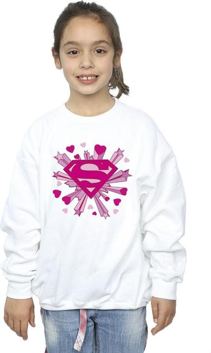 Produktbild Superman Pink Hearts And Stars Logo Sweatshirt Mädchen (128)
