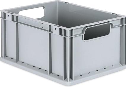 Produktbild Allit Aufbewahrungsbox ProfiPlus EuroEco O422, grau Eurobox aus PP, offene Griffe, widerstandsfähig geg... (30 x 40 x 22 cm)