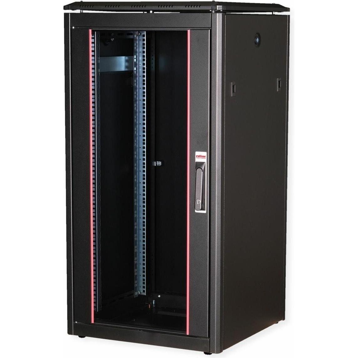 Roline Armadio di rete da 19 pollici Pro 22 U (22 HE, Rack da 19 pollici), Armadio rack, Nero