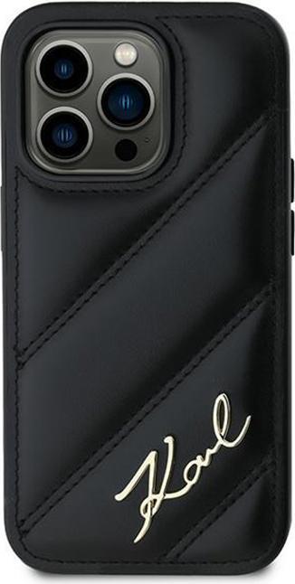 Produktbild Karl Lagerfeld KLHCP14XPQDSMGK iPhone 14 Pro Max 6.7" czarny/black hardcase Diagonal Quilted Script (Apple iPhone 14 Pro Max)