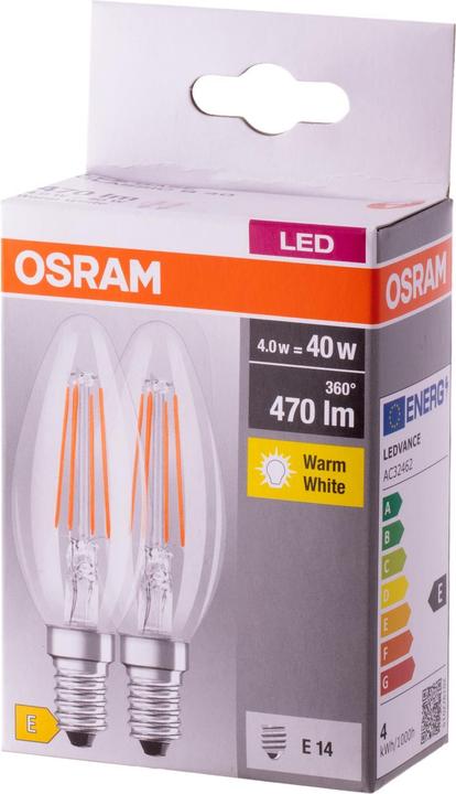 Actual product image Osram LED lamp (E14, 4 W, 470 lm, 2 x, E)