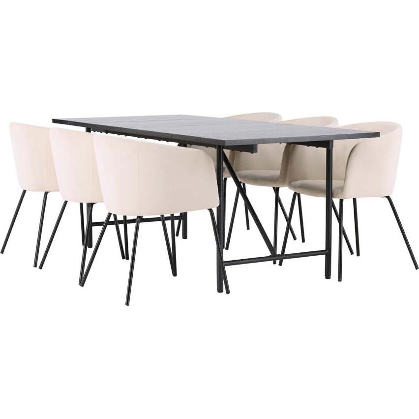 Thumbnail - Ebuy24, Esstisch, Essgruppe Astrid 9 (7-teilig) (90 x 75 x 200 cm)