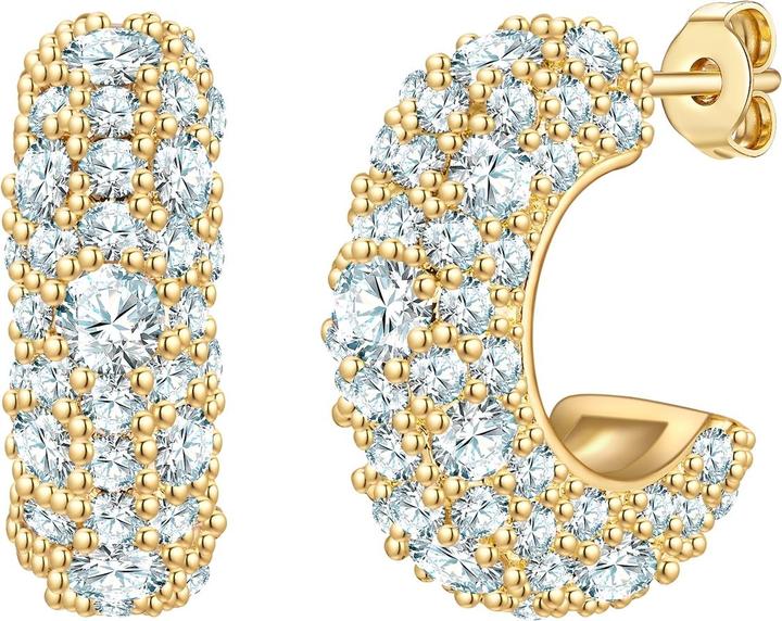 Image du produit Yokoamii Creolen gelbgold Zirkonia weiss - 38648 (Plaqué or jaune 14 carats)