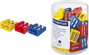 Actual product image Staedtler Double sharpener, made of plastic, box of 50 for normal pencils up to 8.2 mm diameter and thick