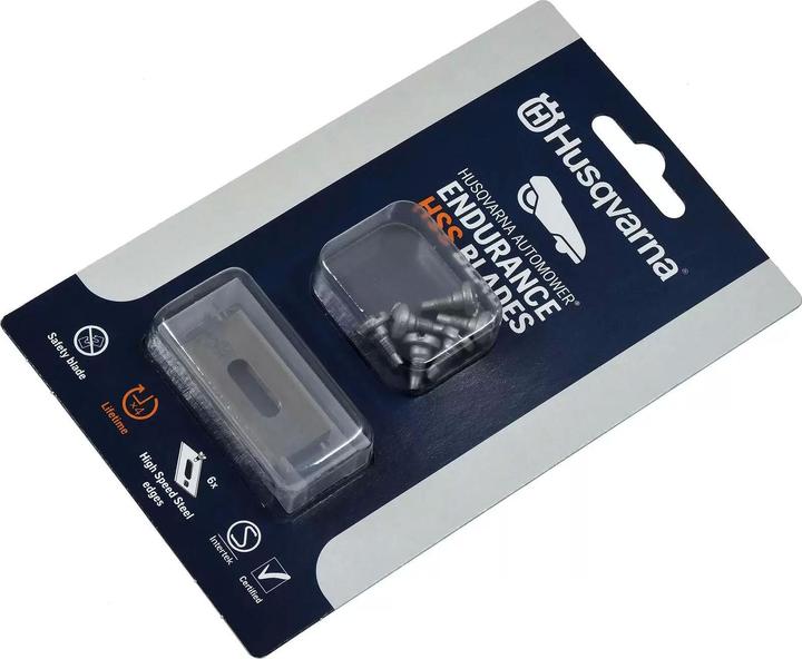 Immagine prodotto Husqvarna Endurance Pro (Robot falciante, Lame per tosaerba + lame di ricambio per macchine da giardino)