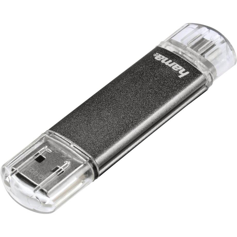 Hama Laeta Twin (32 GB, USB-A, Micro USB, USB 2.0), USB Stick, Schwarz