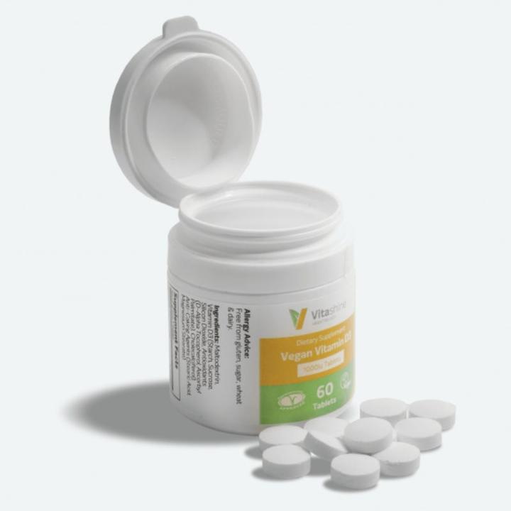 Image du produit Vegetology Vitashine Vegan Vitamine D3 2500iu (60 pièce(s), Cachets)