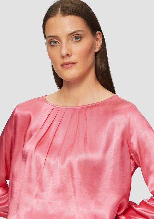 Produktbild S.Oliver T-Shirt Satiniertes Blusenshirt im Fabricmix mit Raff-Details (34)