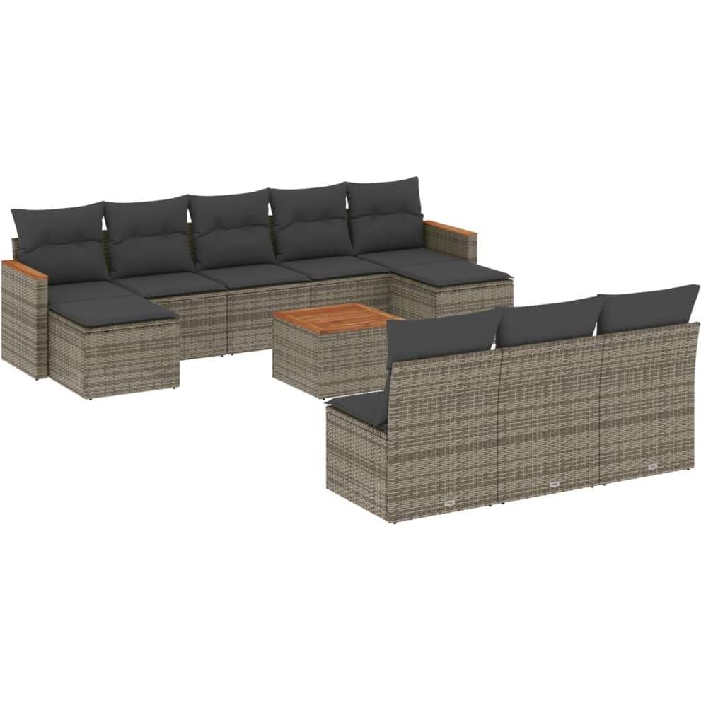VidaXL, Gartenlounge, 10-tlg. Garten-Lounge-Set mit Kissen