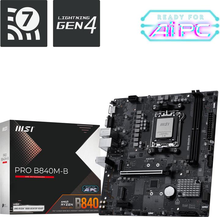 Image du produit MSI PRO B840M-B (AM5, AMD B840, mATX)