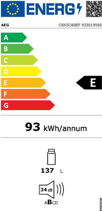 Energy Label Electrolux AEG built-in refrigerator (137 l)