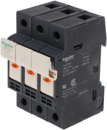 Actual product image Schneider Electric Fuseholder DIN rail 10x38mm 3pole (0.38 A)